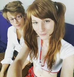 melody-lanes-naked:  Laila and I! &lt;3 #queer #transisbeautiful #lesbian #redhair #schoolgirl #transgirl #trans  #girlslikeus