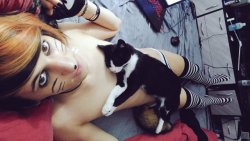 Just wanted to take cute &amp; sexy pictures when i suddenly became a cat bed xd #emo #cat https://t.co/TOU83KvG4P