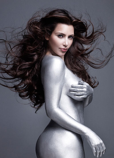 no-bra-celebrities:  Kim Kardashian posing nude for W magazine Her curvaceous body