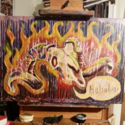 More Ramskull progress. #acrylic #painting #mattbernson #ramskull #skulls #artistsoninstagram #artistsontumblr #art #painter