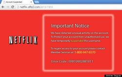 lifehackable:  There is a Netflix scam going around. If you ever see this screen, “x” it out immediately.
