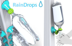 stainlessplanet:  Winner of the ‘Design for Poverty’ contest by Yanko design in 2008, Rain Drop by Evan Gants is a concept system to cheaply collect and store rain water in plastic bottles. The system is quite ingenious and can be used to create