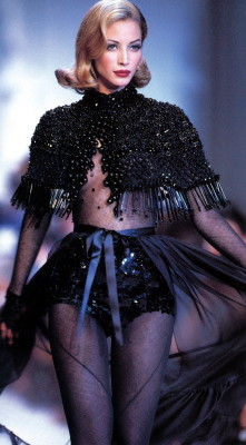 avacorsetry:  thelingerieaddict:  supermodelshrine:  Christy for Chloe, f/w 1992/93  I would like to place an order for those sequined knickers. Thank you.  Love! 