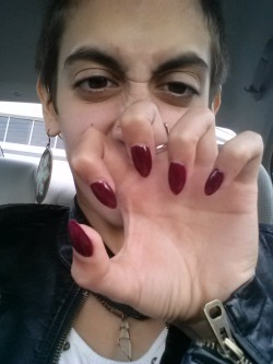 I got fake nails for the first time. .  Go big or go home I am an evil witch &gt;:)