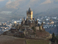Ancient fortress (Reichsburg Cochem in Germany, built in the early 12th century)