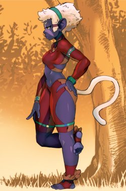 eymbeeart:Zinnia Gave her colors finally.She got that drow skin.Always wanted a character with it.She got them Chun Li thunder thighs   