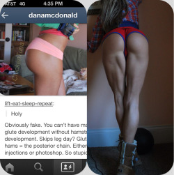onefitmodel:  curtis-ballard:  chickentuna:  What about butt implants?? That was the original rumor posted about my butt.  Or maybe it’s a full lower body transplant?  No hamstring development? Are these hamstrings?  Kind of a crazy pose I don’t think