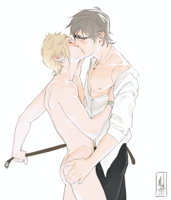 merwild:A bit of practice for hands, kissing, anatomy and fast coloring. Thanks to Ignis and Prompto for their help. 