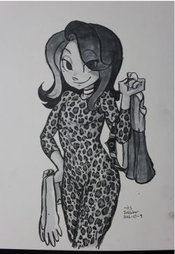 iancsamson: Inktober 9 Shezow! Somehow the answer to making leopard print not ugly is more leopard print. Huh. 