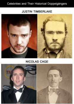 datcatwhatcameback:  datdrunkpone:  lolzpicx:  Celebrities and Their Historical Doppelgangers  doppelgangers? more like past lives!  If George Carlin was a reincarnation of Darwin, it would make too much sense.   omg XD