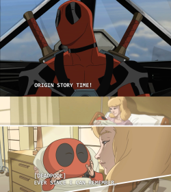 personal-writer-for-el-blanco:   Ultimate Spider-Man 2X16: Ultimate Deadpool  Seeing as this the first time I’ve ever met Deadpool…. I have no idea what he’s saying. O_O But it amuses me greatly. And his freaking voice, OMCHEESE. 