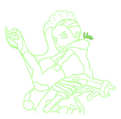 I finished the line art for the Sombra drawing (idk if I want to color/shade it tho)