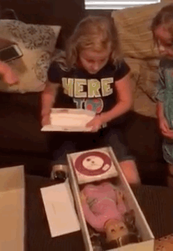 rootbeergoddess:  buzzfeed:  This is Emma, a 10-year-old from Texas who just got the greatest gift of her life. Emma lives with a prosthetic leg. When her family wanted to surprise her with a doll, they got one with a prosthetic leg just like hers. Emma’s