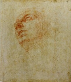 whitehotel:  Michelangelo Buonarroti, Study for the head of the Madonna for the ’Doni Tondo’ (1506) 