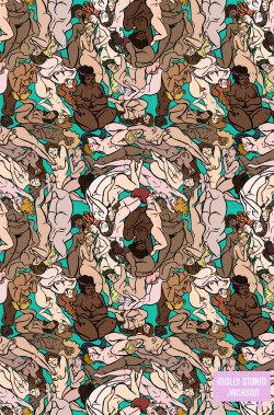mollystormjackson:  It occurred to me today that I never posted a nice image of my colored naked ladies pattern. I completed it for my senior show but in the hustle and bustle forgot…Even now, I don’t have a good photo of the fabric it was printed