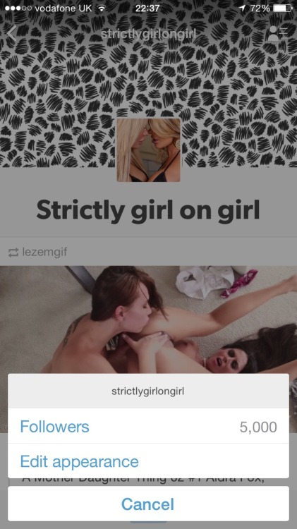 strictlygirlongirl:  5,000 followers thank you all so much 
