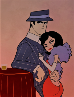 samuraidaddy:  Jack and Ashi as Jackie and Annie.I’m cheating because this is a very old wip from waaay before that I spruced up (but have never posted). This is a combination of Day 27 (1920s - ) and Day 30 (Mafia). edit: I forgot to flip it back