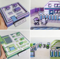 retrogamingblog: Papercraft Pokemon Cites made by Andre Pinho kits available here 