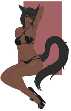 A very sexy and and simple Miqo’te commission from my weekend stream! 