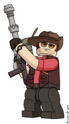 avastindy:Here’s Sniper from Team Fortress 2 as a Lego Figure*I’m slowly making all 9 classes,  But I don’t know who to make next?