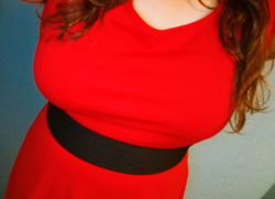 secret-little-princess:  secret-little-princess:  Taking naughty pics and making clips of my bouncing tits in my red dress. 