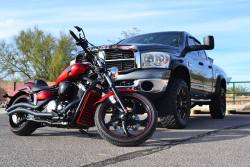 cummins-trucks:   My two loves in my life. My bike, and my 5.9 Cummins 700 HP Corvette 4 door hehe.  There’s nothing better than a nice Cummins AND an gorgeous bike!