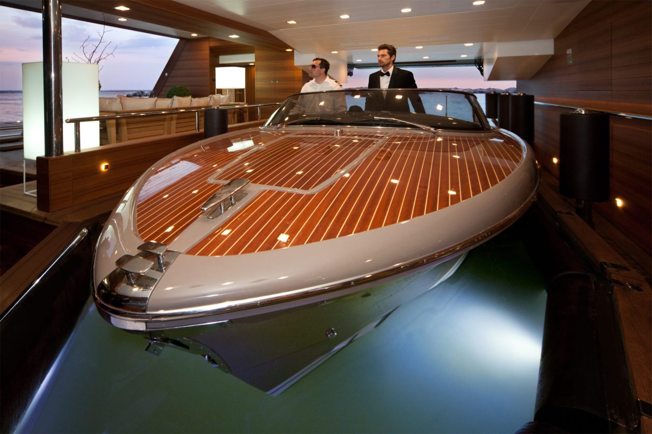 moody-yachts-france:  Motor Yacht J’ADE - Awesome Tender Garage! 