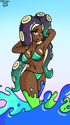 Marina from Splatoon 2 in a bikini. She’s best girl and I will fight anyone who disagrees. 