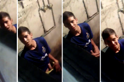 spylizard:  Super cute boy caught with his dick out. 10sec resolution+spying on friend masturbating · handsome latin latino · jacking  · embarrassed · gay spy cam