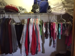 Laundry nearly done. Closet today girl side