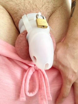 chastityandgenderbendingfun:  chastityboi:  I am Slutboy ( @nothingbutthebang ) and am in training to become a cocksucking sissy. My cage makes me feel so pretty. My Dom mistress Miss Kitten ( @allthethings4me ) loves to keep me locked up on all my
