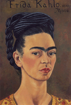 the-eternal-moonshine:  Frida Kahlo - Self-Portrait in Red and Gold Dress, 1941 x the-eternal-moonshine