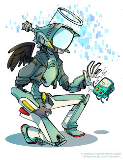 dinolich:  Robo-Buddies by ~TheDeKay Took a break from cosplay to draw two of my favorite robots.  omgomgOMG