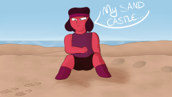 I drew this for that one text about Ruby’s sandcastle c: This is it on Deviantart(Submitted by moonxkitty)