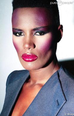 smidgetz:  womenwhokickass:  (102# Jamaica) Grace Jones: Why she kicks ass She is a singer, actress and model who was born in Spanish Town, Jamaica. She began as a model and in 1977, was given a record deal with Island Records. From 1977 to 2008, she