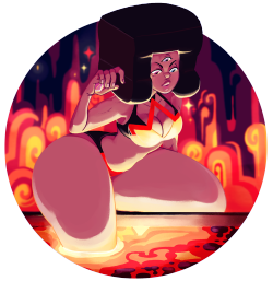 slewdbtumblng:  weirdlyprecious:  Hot bath“only I can swim in lava” - Garnet (Giant Woman) I’m still on drawing-hiatus, but I’ve just realized that weirdlyprecious has almost 5K followers! Thank you guys so much! Since I don’t know when (or
