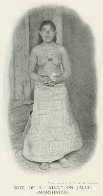 Micronesian woman, from Women of All Nations: A Record of Their Characteristics, Habits, Manners, Customs, and Influence, 1908. Via Internet Archive.