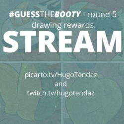 Streaming rewards for Guess the Booty Round 5 and working on commission for @teerstrash on Picarto and Twitch.Join us to see what winners picked. 