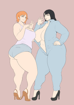 carmessi: jujunaught: Nami and Robin WIP commission yuss 