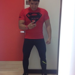 #superman #superhero #underarmour #fitness #motivation #workout #gym #gymtime #lycra #instagym