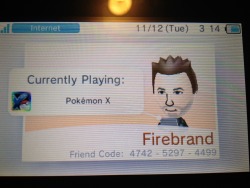 taste-of-envy:  thetattooedgamer:  Add me for Pokémon!!! My friend safari has Sneasel, Nuzleaf, and Inkay!!!  Be sure to add Firebrand and leave your friend code! Deviant pokefriends!