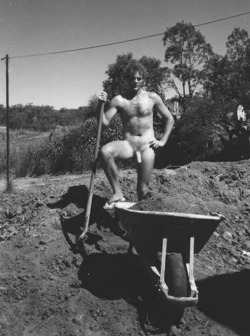 vintagemusclemen:  Shoveling dirt into a wheelbarrow.  I had an anthropology professor who thought the wheelbarrow was one of the great inventions of mankind.  He never would explain just why, though.