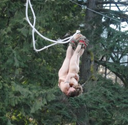 Nude Couple Bungee Jumping