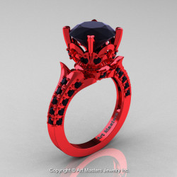 Bloggingmystyle:  Classic French 14K Coral Red Gold 3.0 Ct Black Moissanite Black