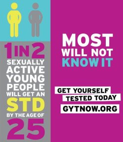 plannedparenthoodla:  Fact Friday: 1 in 2 sexually active youth will get an STD by 25. You have the power to protect yourself! It may seem unbelievable, but in fact, 1 in 2 sexually active young people will get an STD by 25.  And there’s only one