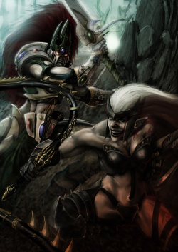 warhammer-fan-art:  Duel by slaine69