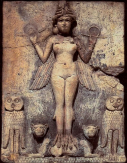 ishiganto:  magictransistor:Queen of the Night. Innana. 19th-18th century BCE.Innana was the Sumerian Queen of the Land and source of the blood of the earth. Also Queen Moon, Great Goddess of the Bronze Age, ruler of stars, planets and rain clouds. A