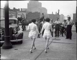 animeasuka:  the-devil-loves-chanel:  In 1937, two women wore shorts out in public for the first time. They drew a huge amount of male attention and caused a car accident.  they caused a car accident   But seriously,  those shorts are adorable.
