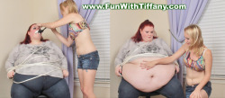 feederismdaily:  Tiffany Cushinberry Force Fed Lard &amp; Fattened Up By Thin Girl Allegra. See More at: www.FunWithTiffany.com 