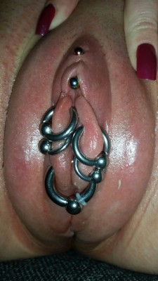 pussymodsgaloreA photoset of a nicely vacuum pumped pussy. Additionally she has a VCH piercing with a barbell and six piercings in her inner labia, four with individual rings, and two with a larger ring through them both.She is using a pussy pumping cup